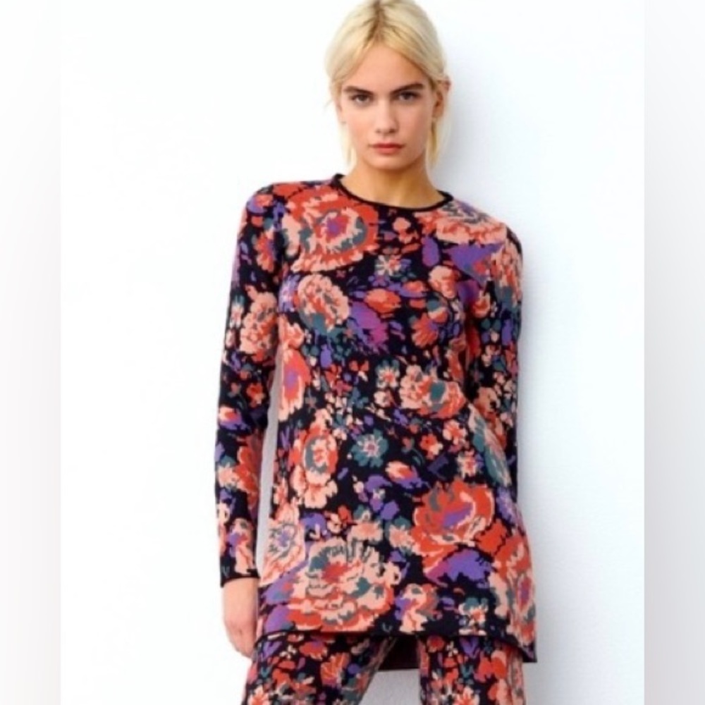 ZARA NEW 22 JACQUARD KNIT DRESS-M